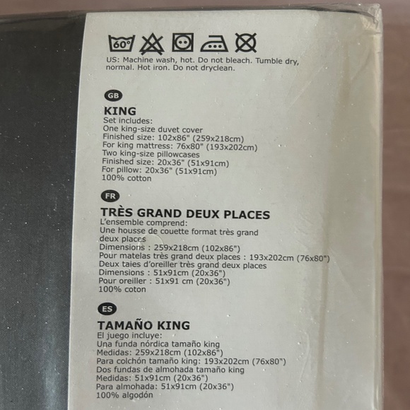 IKEA KING Duvet COVER GRAY Grey GÄSPA - Picture 4 of 4